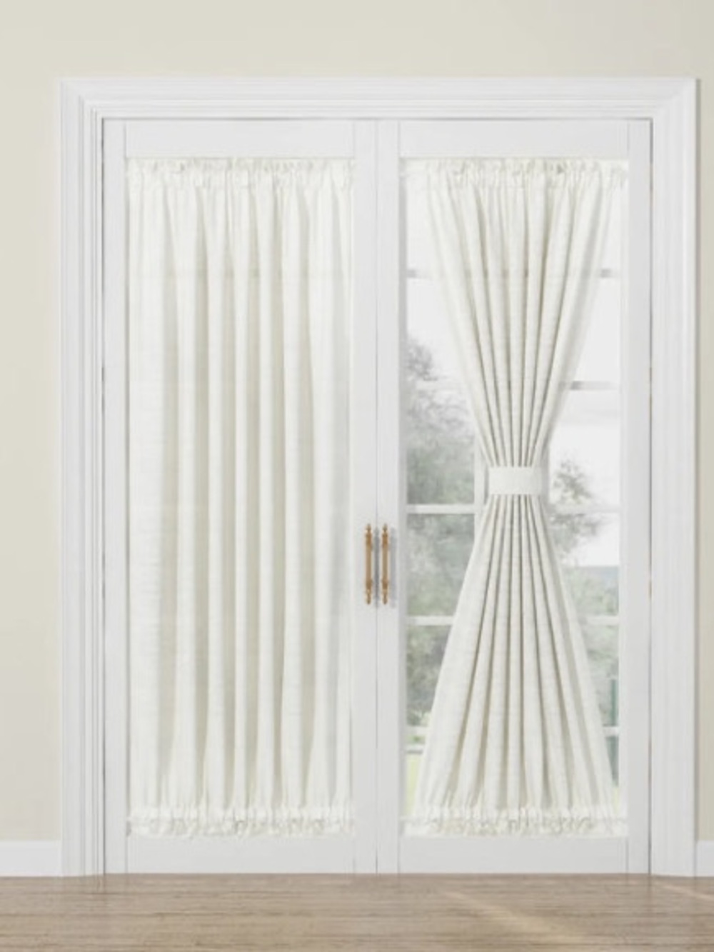Two Pages Custom Pocket French Door Curtains (2) with rods NWT